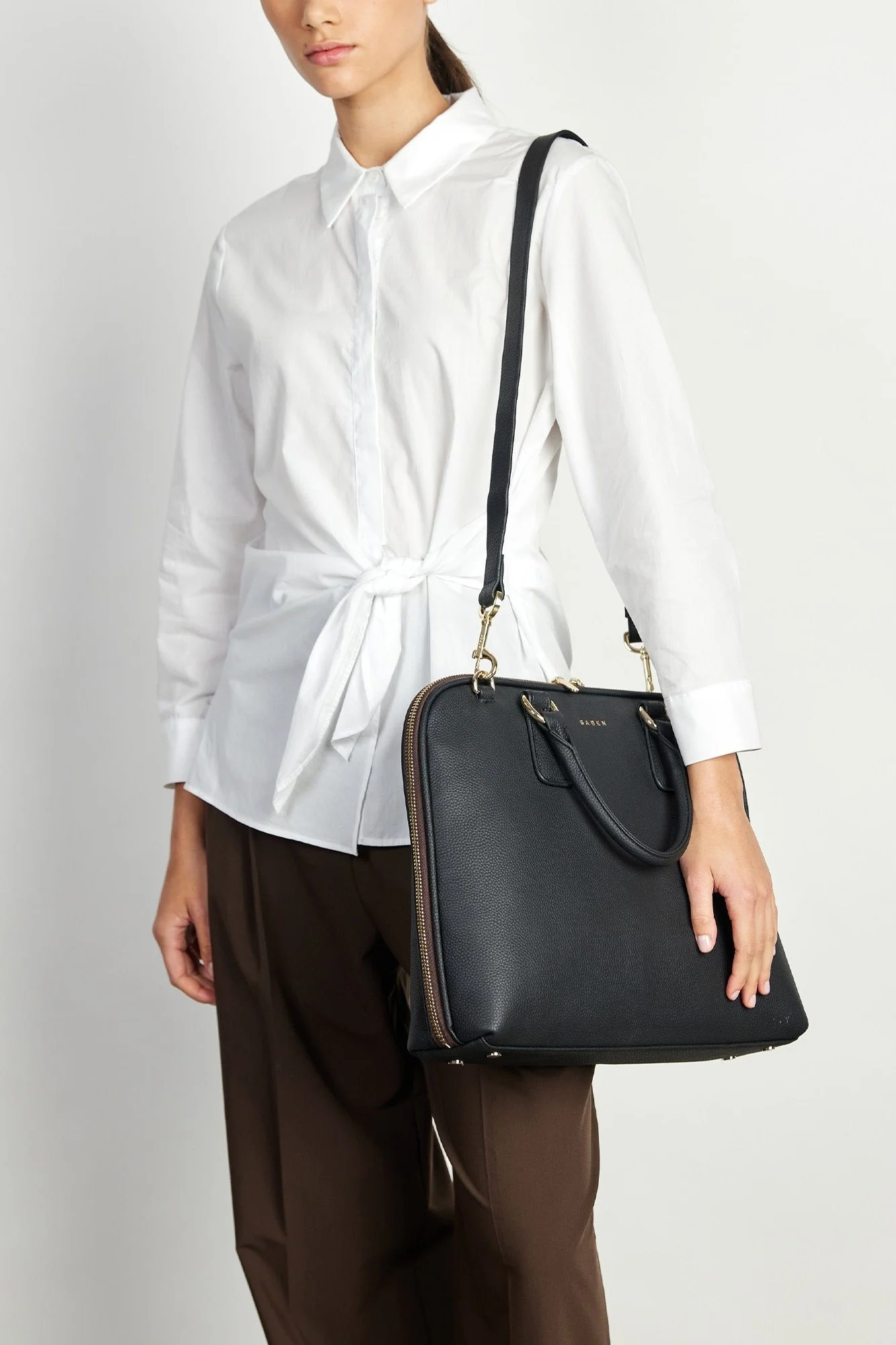 SABEN Parker Briefcase - Black - Image 3