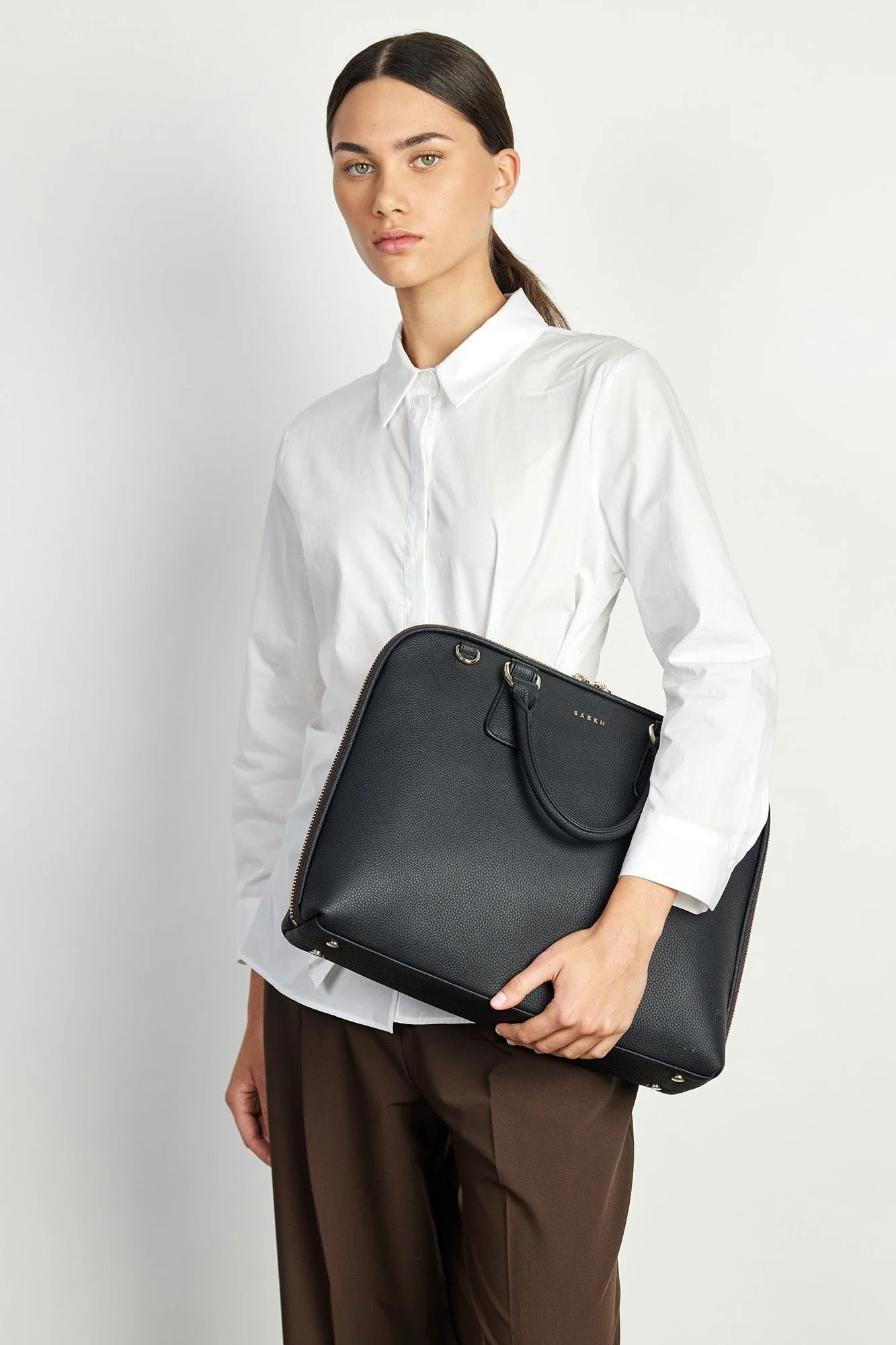 SABEN Parker Briefcase - Black - Image 5