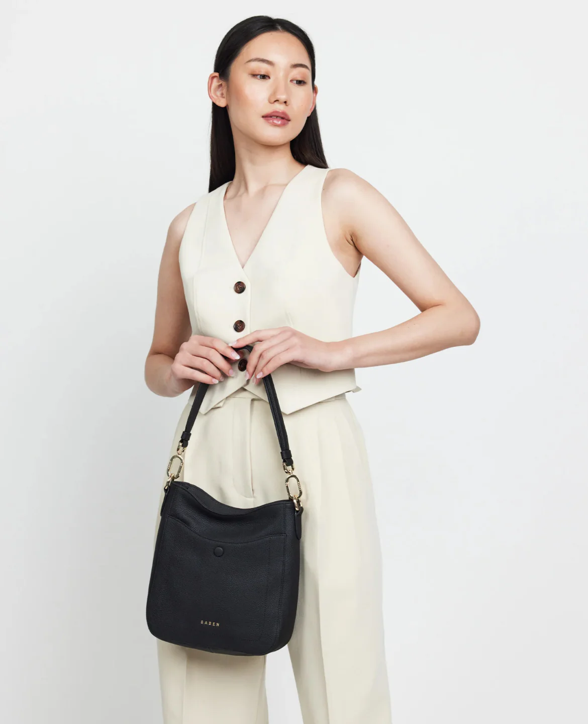 Saben Rosie Shoulder Bag - Black Pebble - Image 2
