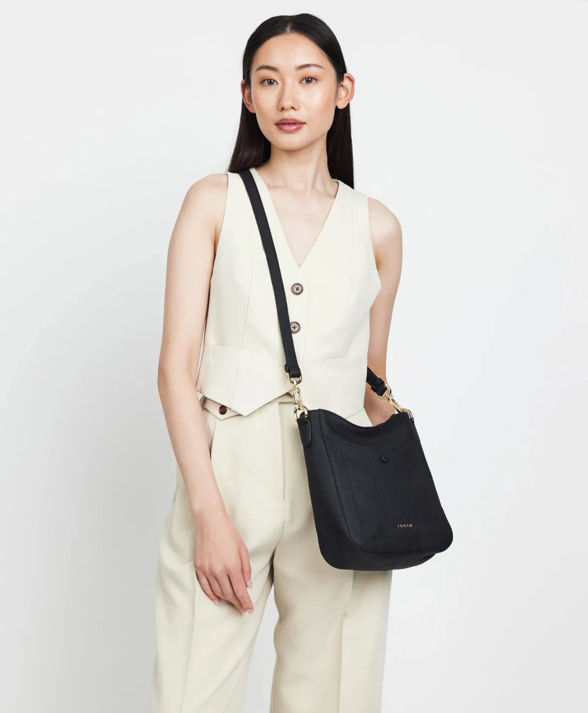 Saben Rosie Shoulder Bag - Black Pebble - Image 3