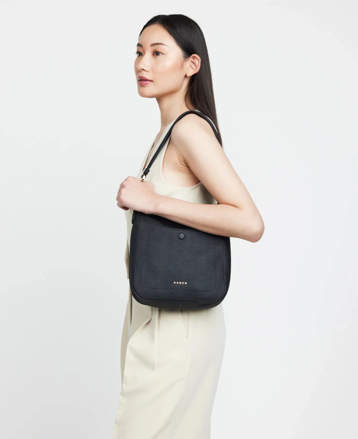 Saben Rosie Shoulder Bag - Black Pebble - Image 4