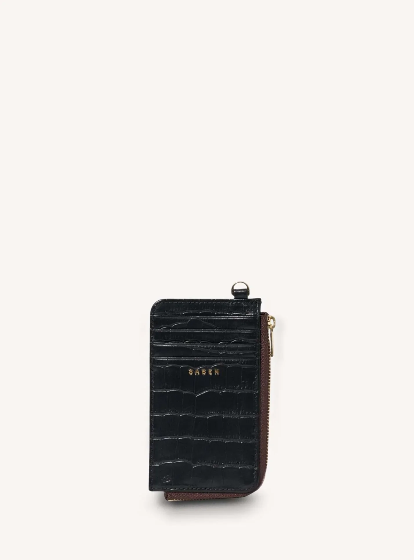 Saben Winona Card Holder - Black Croc