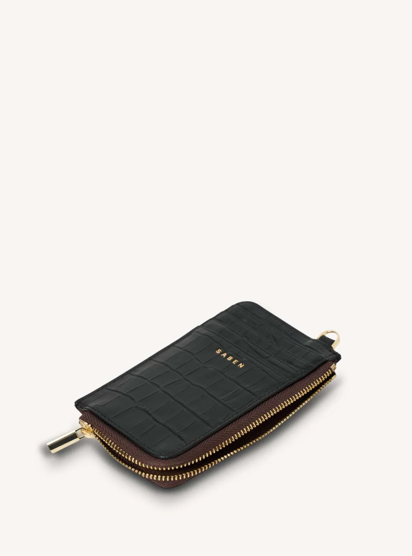Saben Winona Card Holder - Black Croc - Image 3
