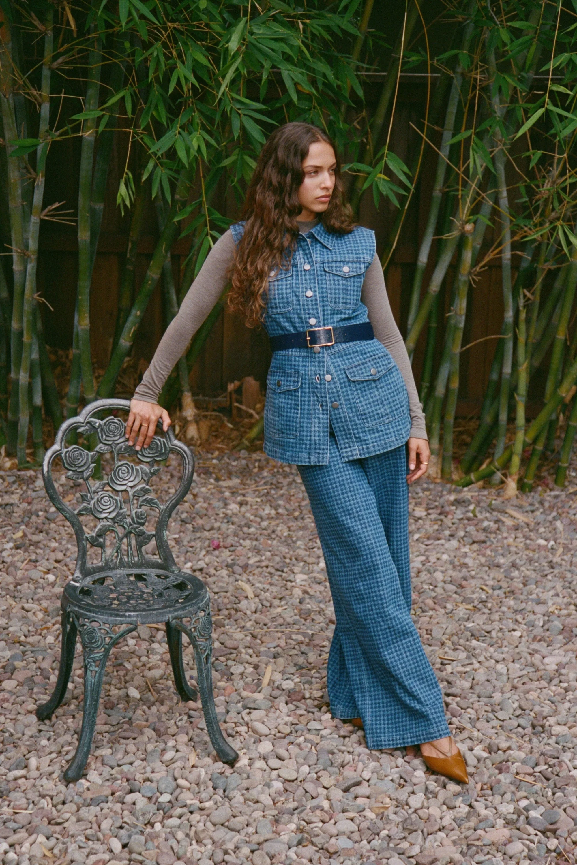 Seventy + Mochi Ani Denim Vest - Houndstooth Idaho - Image 4