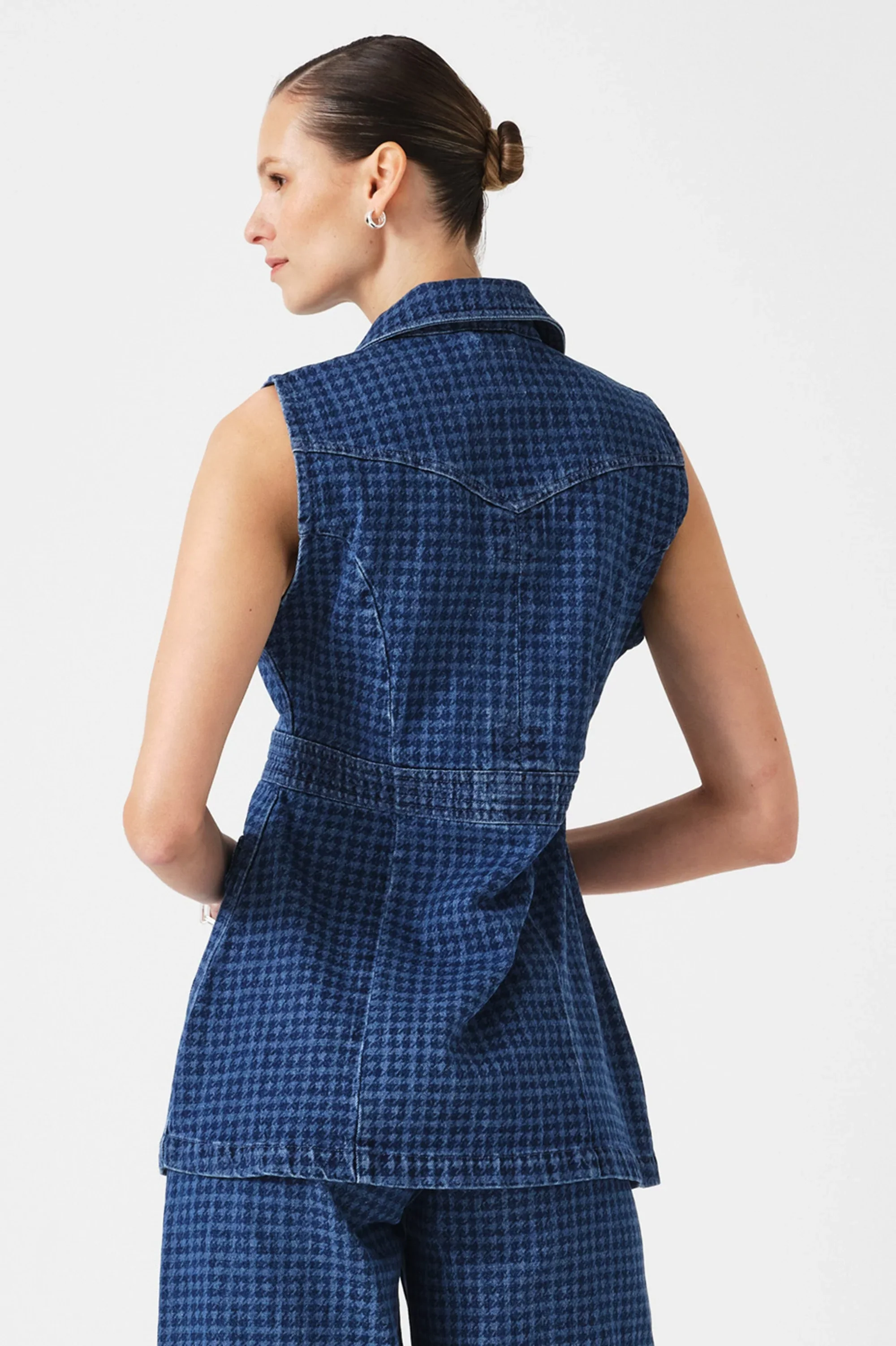 Seventy + Mochi Ani Denim Vest - Houndstooth Idaho - Image 6