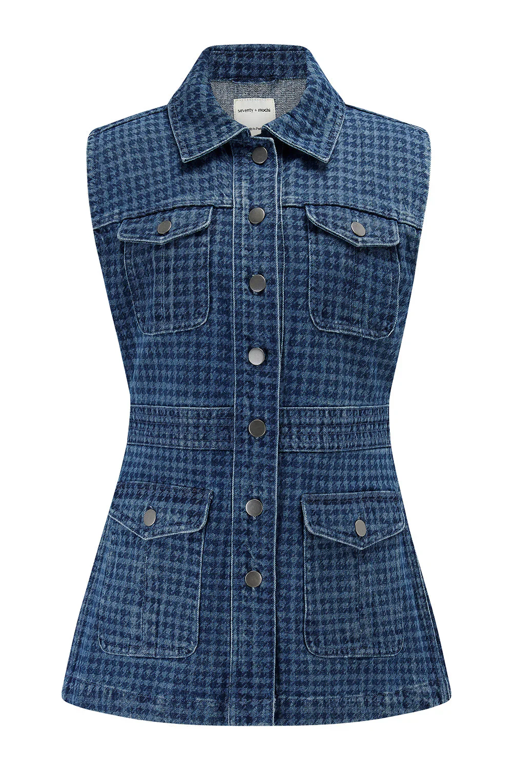 Seventy + Mochi Ani Denim Vest - Houndstooth Idaho - Image 7