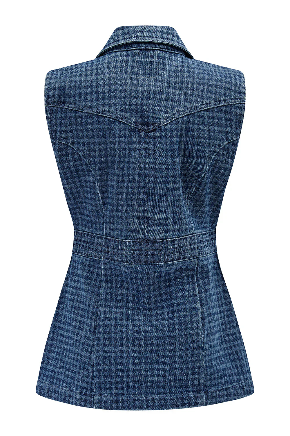Seventy + Mochi Ani Denim Vest - Houndstooth Idaho - Image 8