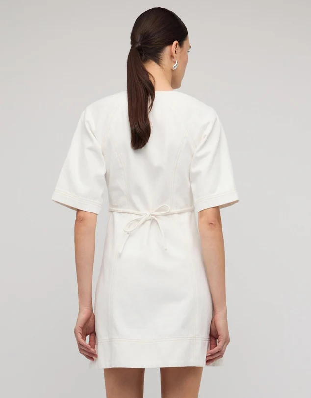 Staple The Label Zenith Denim Mini Dress - Off White - Image 4