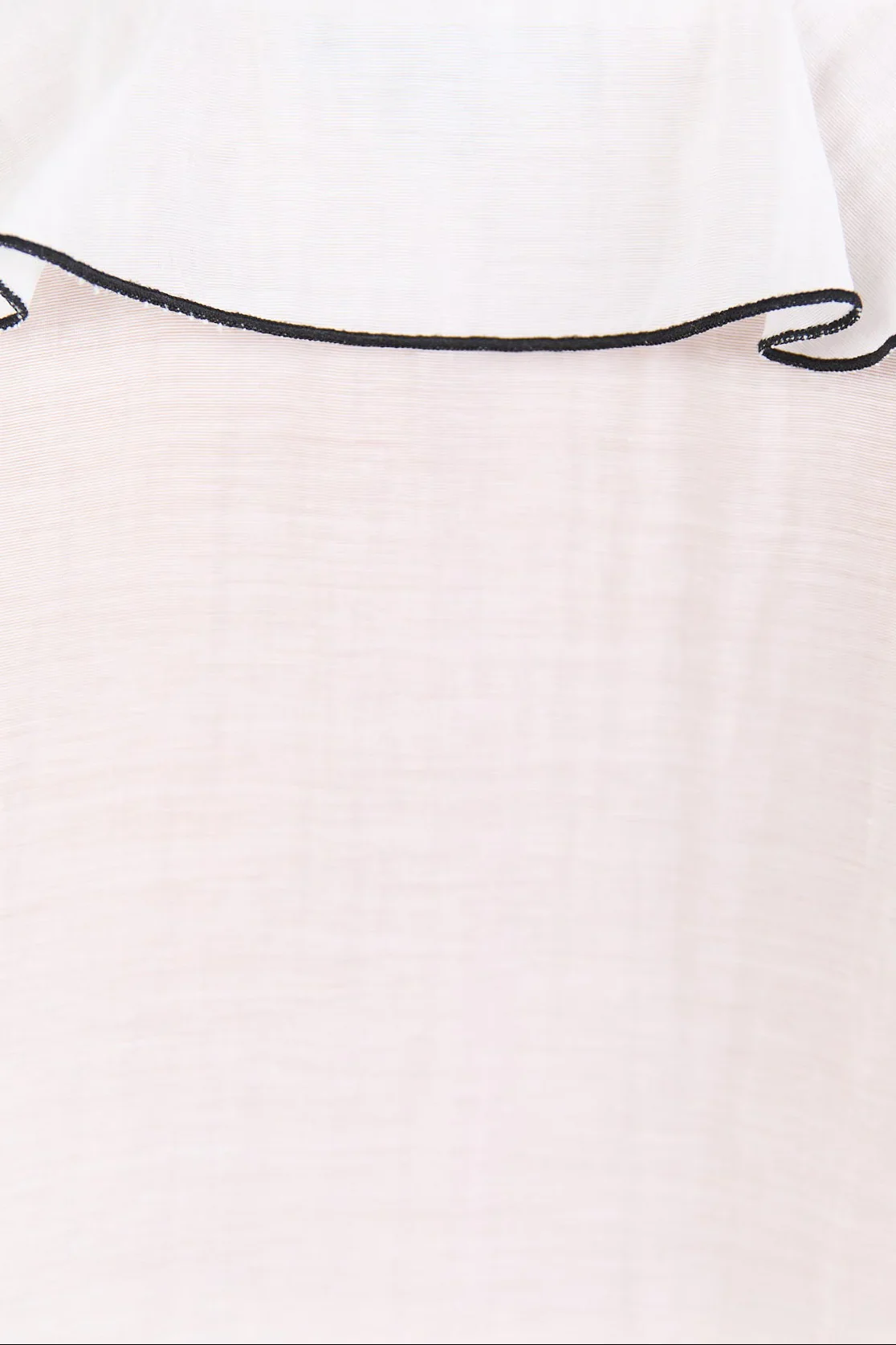 Among The Brave Bohemian Sheer Frill Front Blouse - Ivory Black Trim - Image 8