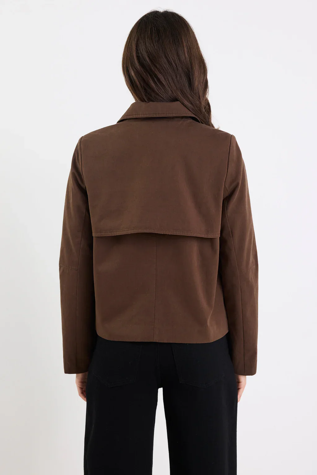 Stories Be Told Pathway Cropped Trench - Chocolate - Image 7