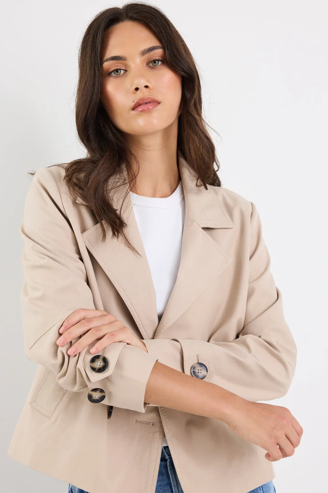 Stories Be Told Pathway Cropped Trench - Taupe - Image 6