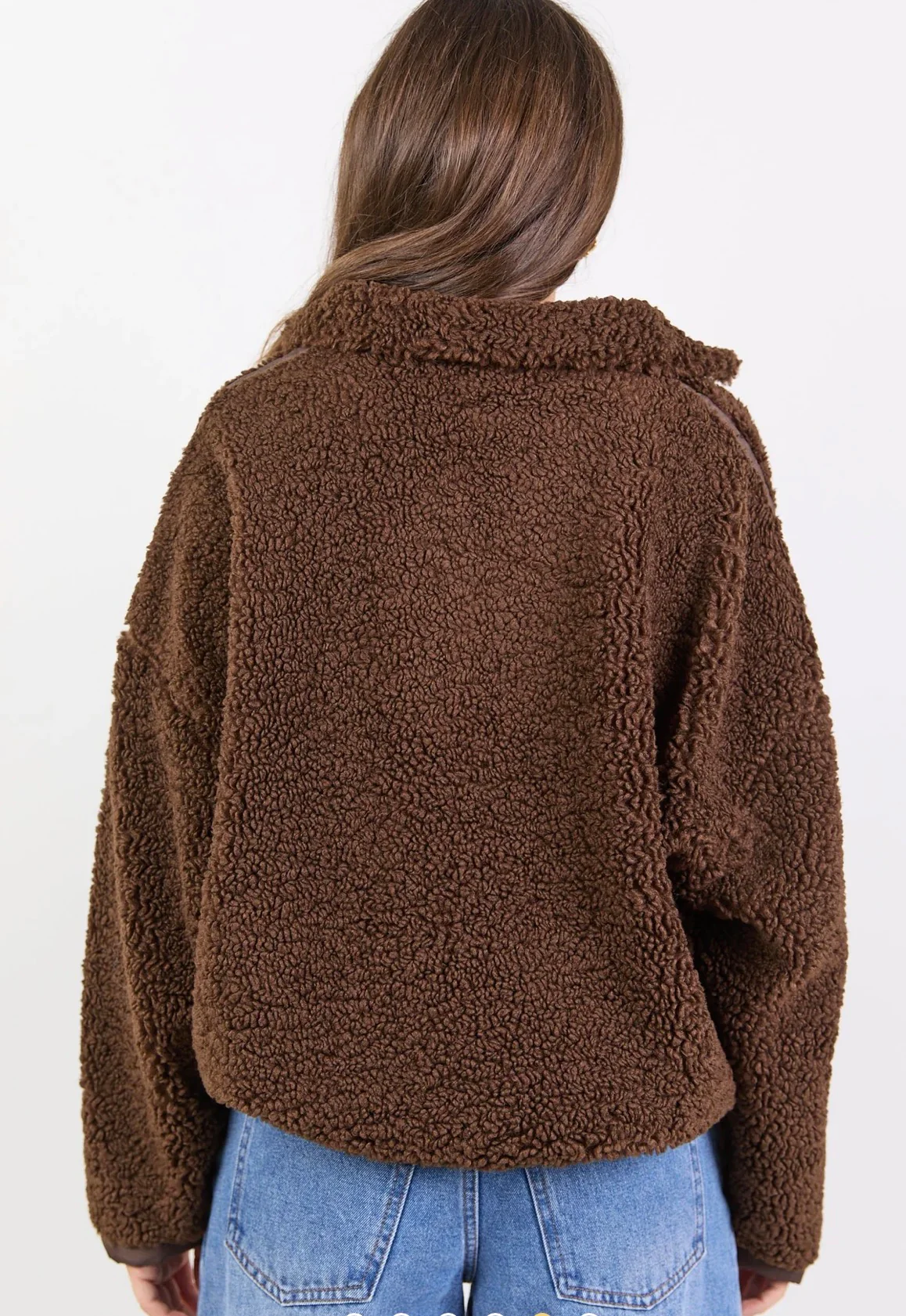 Stories Be Told Untold Quarter Zip Sherpa Sweatshirt - Chocolate Arriving Monday - Image 5