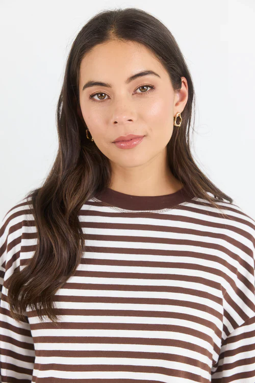 Stories Be Told Unite Stripe Long Sleeve - Chocolate - Image 3
