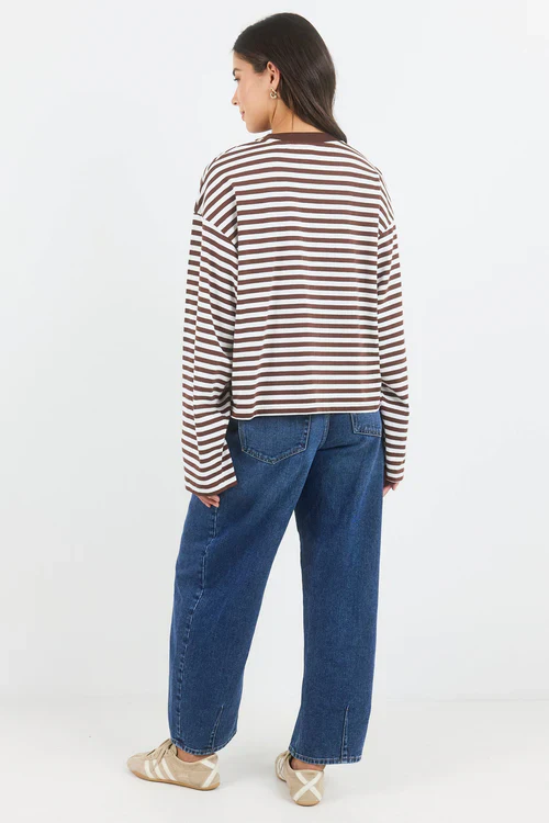 Stories Be Told Unite Stripe Long Sleeve - Chocolate - Image 4