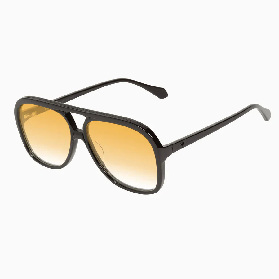 Valley Eyewear Bang Gloss Black w. Matte Black Metal / Orange Gradient Lens - Image 2