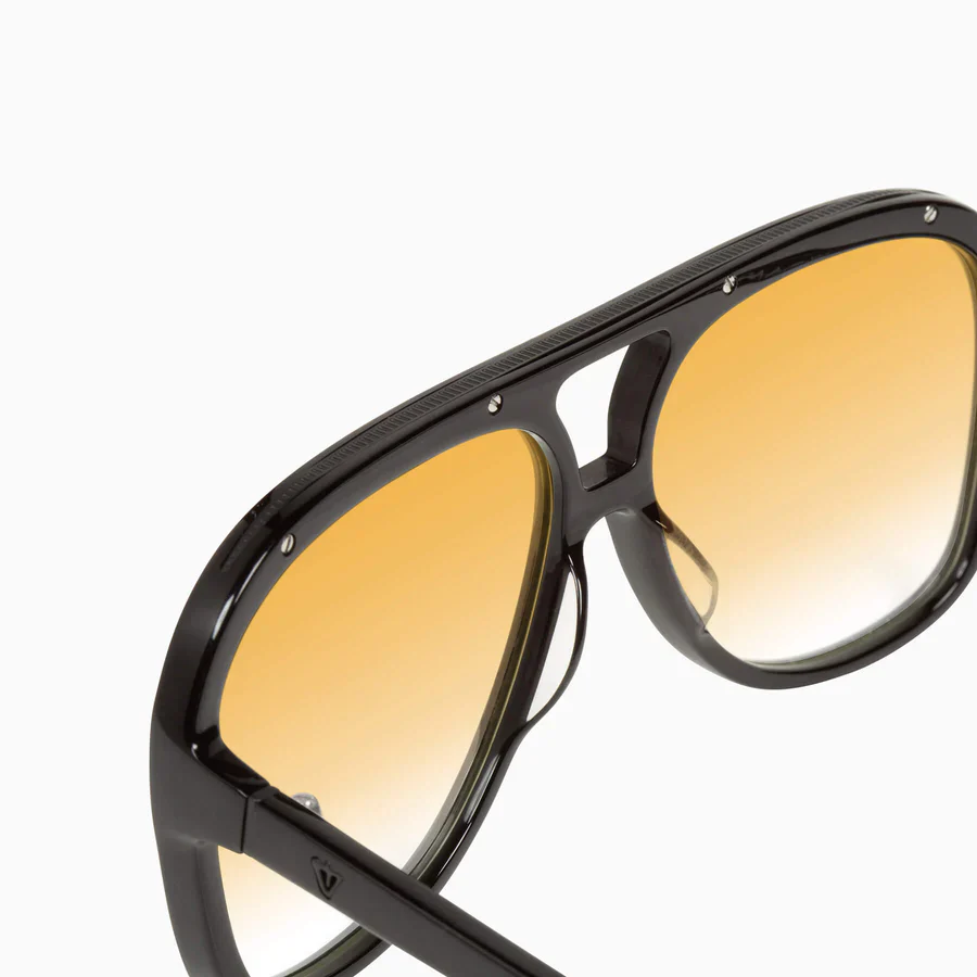 Valley Eyewear Bang Gloss Black w. Matte Black Metal / Orange Gradient Lens - Image 3
