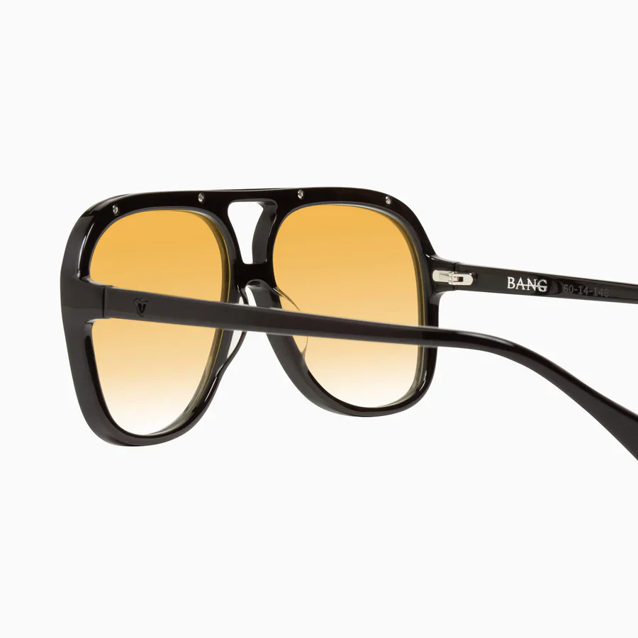 Valley Eyewear Bang Gloss Black w. Matte Black Metal / Orange Gradient Lens - Image 4