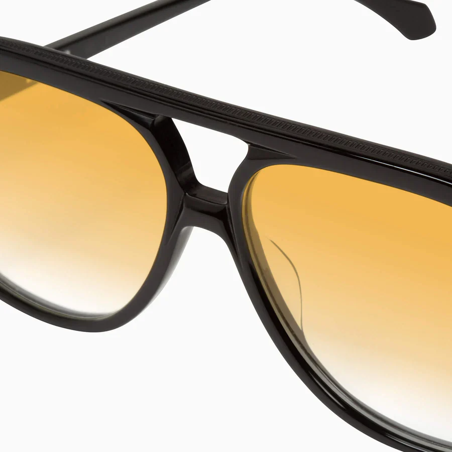 Valley Eyewear Bang Gloss Black w. Matte Black Metal / Orange Gradient Lens - Image 5