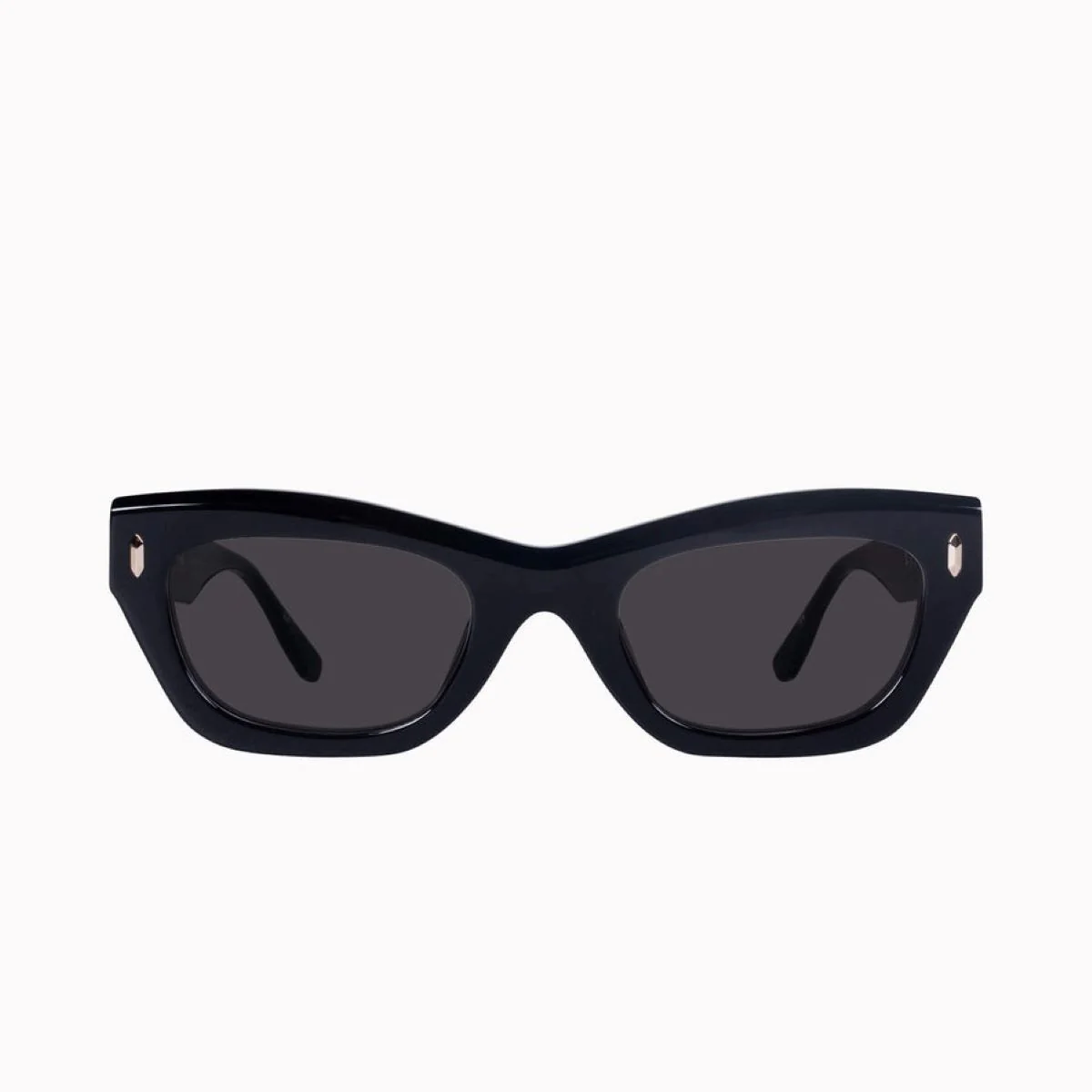 Valley Eyewear Delancey - Gloss Black with Gold Metal Trim / Black Lens