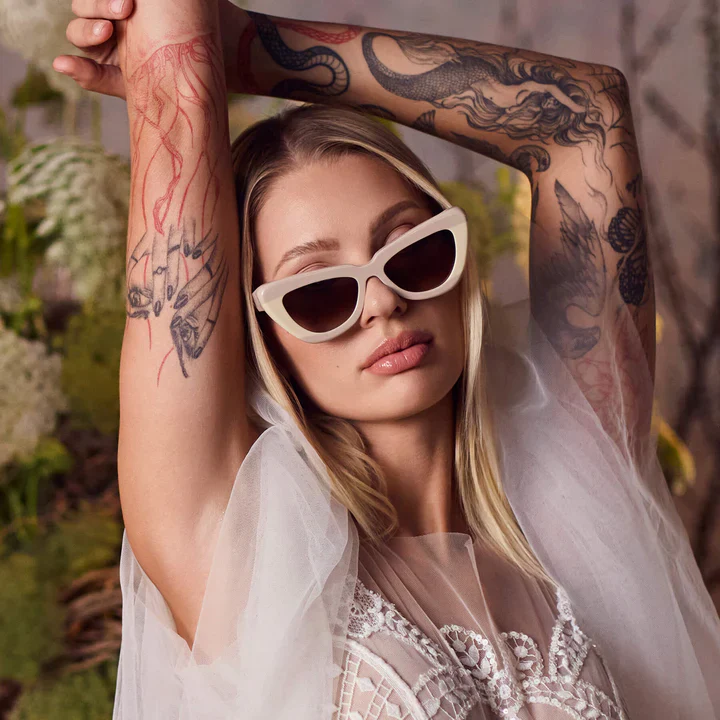 Valley Eyewear Lafayette - Light Tan Biege Splice w. Rose Gold Metal / Brown Gradient Lens - Image 2