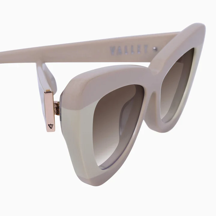 Valley Eyewear Lafayette - Light Tan Biege Splice w. Rose Gold Metal / Brown Gradient Lens - Image 4