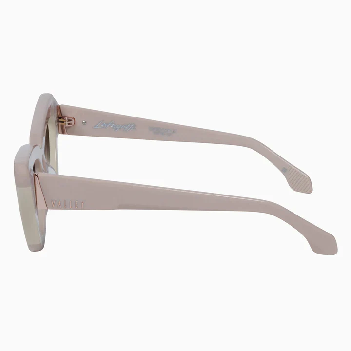 Valley Eyewear Lafayette - Light Tan Biege Splice w. Rose Gold Metal / Brown Gradient Lens - Image 5