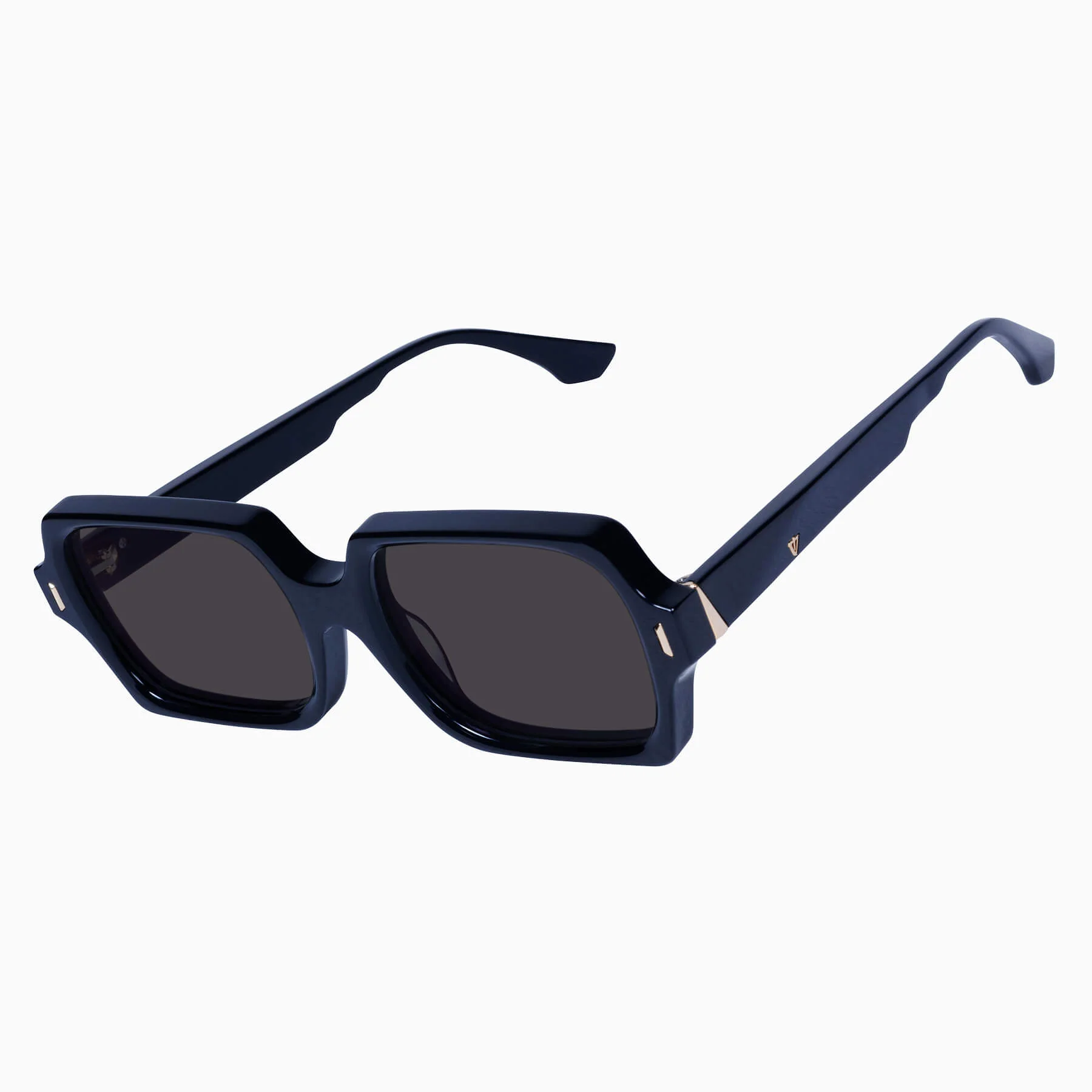 Valley Eyewear Liberty - Gloss Black with Gold Metal Trim - Image 3