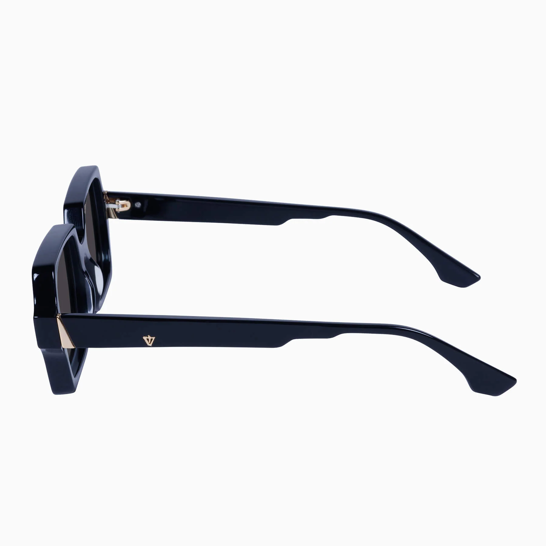 Valley Eyewear Liberty - Gloss Black with Gold Metal Trim - Image 4