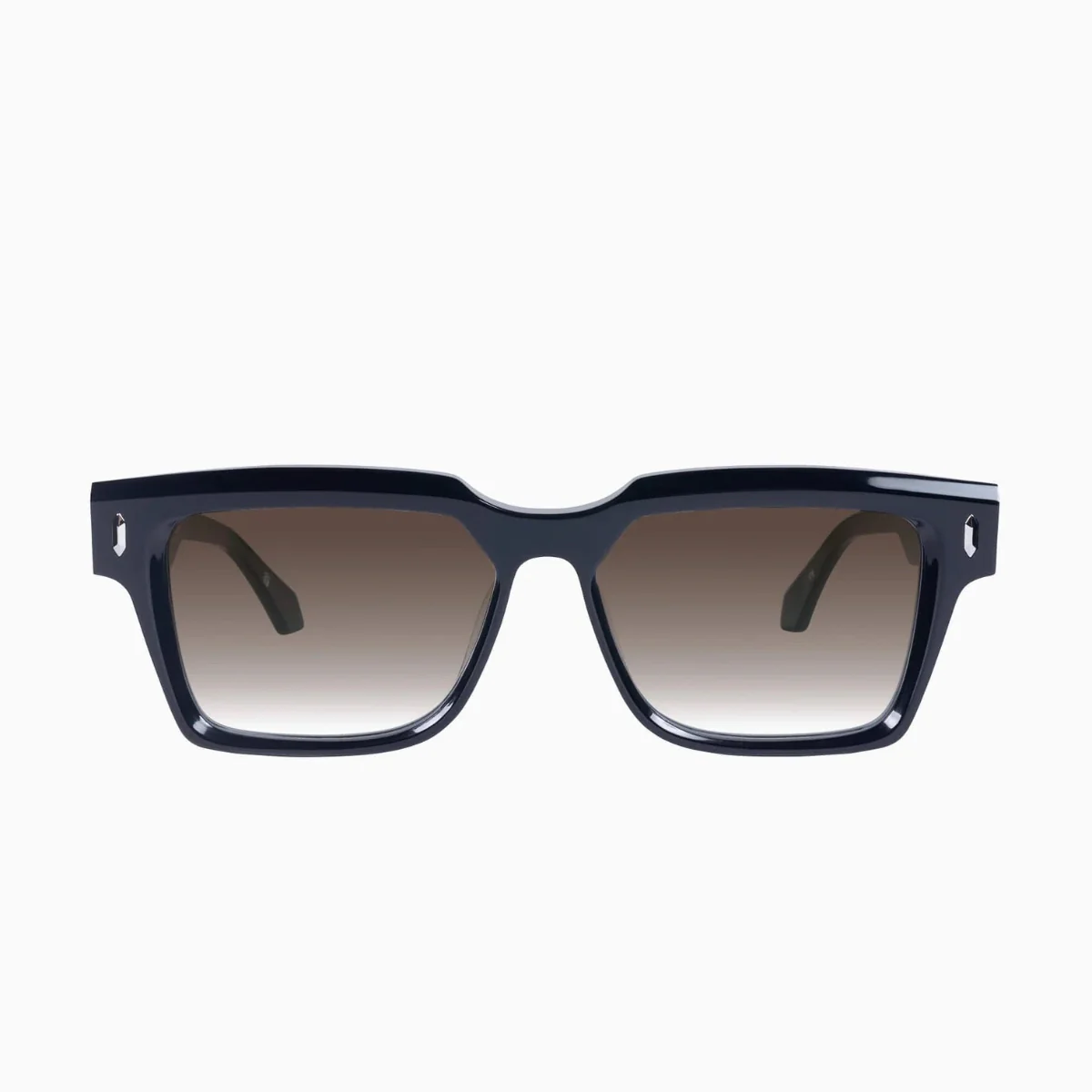 Valley Eyewear Roosevelt - Gloss Black w. Silver Metal/Brown Gradient Lens