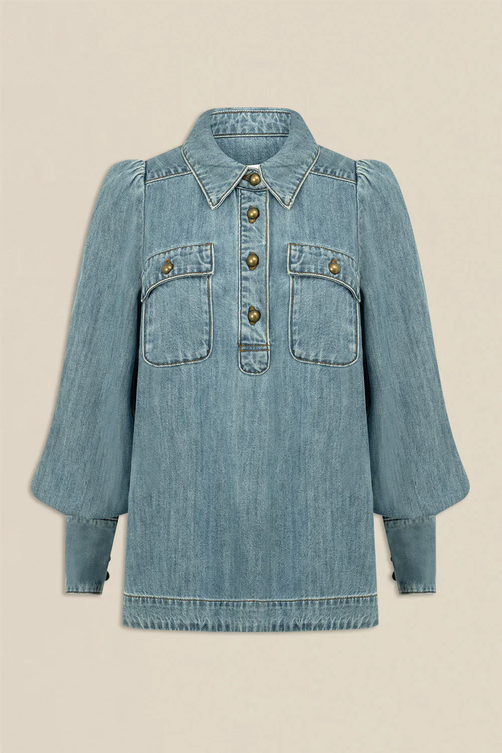 Zoe Kratzmann Resonate Top - Light Washed Denim - Image 7
